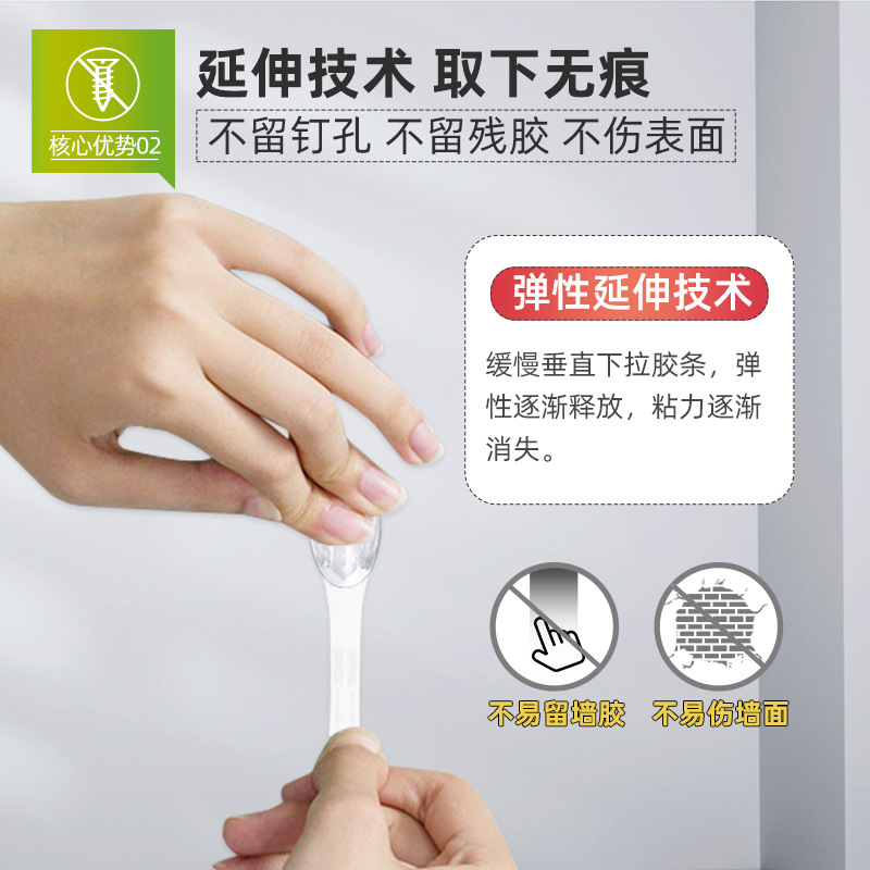 3M高曼透明设计家挂钩强力粘胶门后收纳无痕免打孔挂衣钩壁挂墙壁